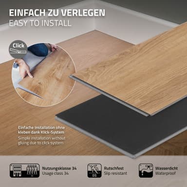 6 m² Click vinylgulv eg 4,2 mm brun laminat PVC