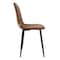 ML-Design 4 spisebordsstole med ryglæn, brun med metalben