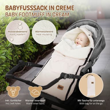 Joyz babyfodpose, creme, universal fodpose til babyautostol