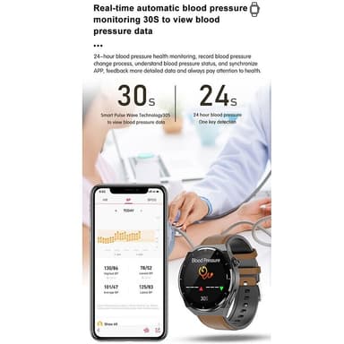 Smart ur med puls, søvnmonitor, skridttæller IP68 Sort