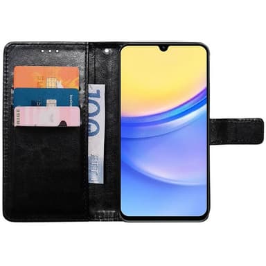 Wallet cover 3-kort Samsung Galaxy A15 - Sort