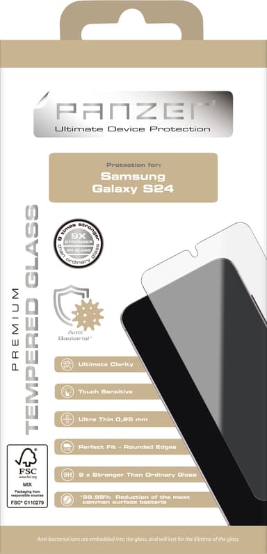 Panzer Tempered Samsung Galaxy S24 skærmbeskytter