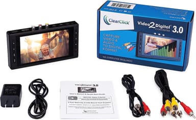 Video og lyd til digital konverter 5"" skærm videobåndoptager, VHS, AV, RCA, Hi8, videokamera, dvd, spillesystemer, kassettebånd