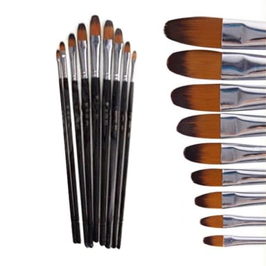 Nylon Pensel Pensler Maleri Akvarel oliemaling Akryl Gouache 9 stk