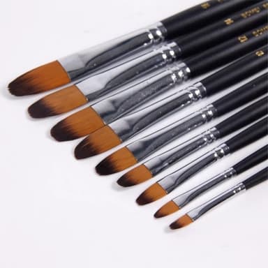 Nylon Pensel Pensler Maleri Akvarel oliemaling Akryl Gouache 9 stk