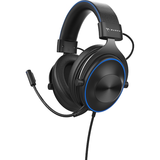 Piranha HP100 gaming-høretelefoner (blå & sort)