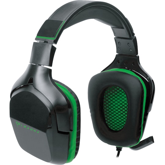 Piranha HP90 gaming-høretelefoner (sort og grøn)