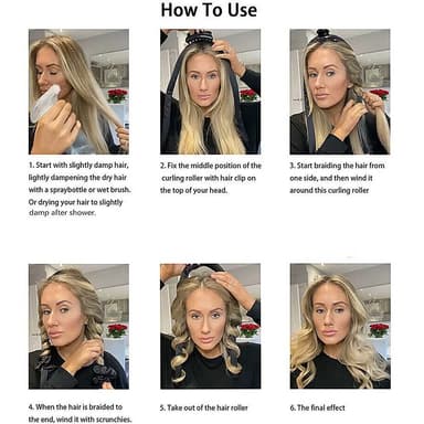 Hair Rollers Curlers Heatless Blå