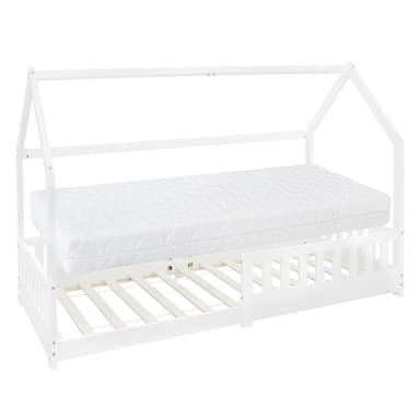 Børneseng Fall-Out Protection 200x90cm hvid Fyrretræ