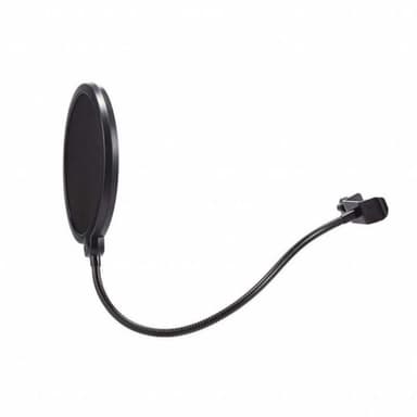 Popfilter mikrofonstativ forruden med hale hals dobbelt lag 13cm