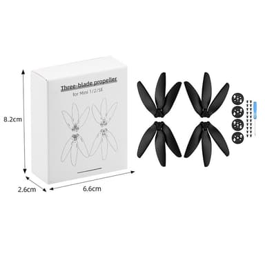 2 par tre-bladede propeludskiftning til DJI MAVIC Mini 1/2 Sort