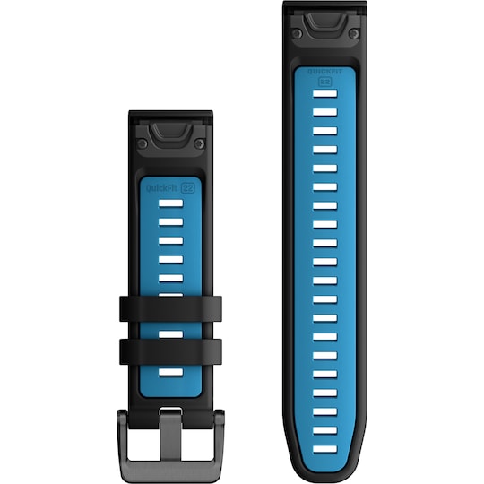 Garmin 22mm Quickfit Silicone rem (sort/blå)