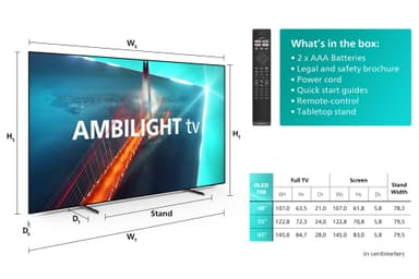 Philips 55" OLED708 4K 120Hz OLED Ambilight TV (2023)