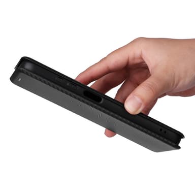 SKALO Samsung A05s 4G Carbon Fiber Pungetui - Sort