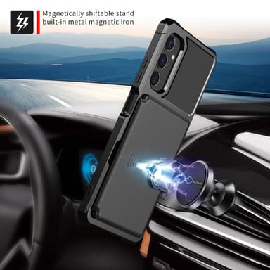 SKALO Samsung A05s 4G Stødsikker cover med pung - Sort