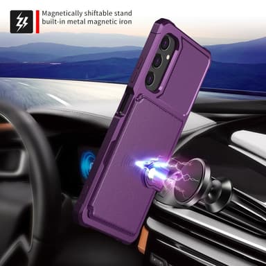 SKALO Samsung A05s 4G Stødsikker cover med pung - Lilla