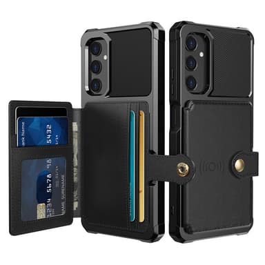 SKALO Samsung A05s 4G Stødsikker cover med pung - Sort