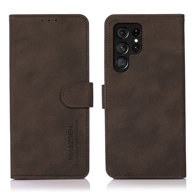 SKALO Samsung S24 Ultra KHAZNEH Pungetui i PU-læder - Brun