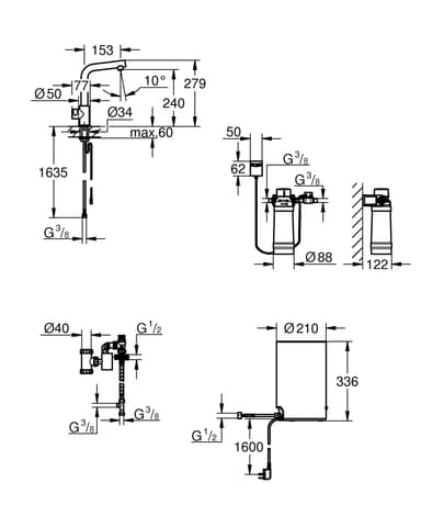 GROHE RED Mono L-spout Medium armatur og kedel