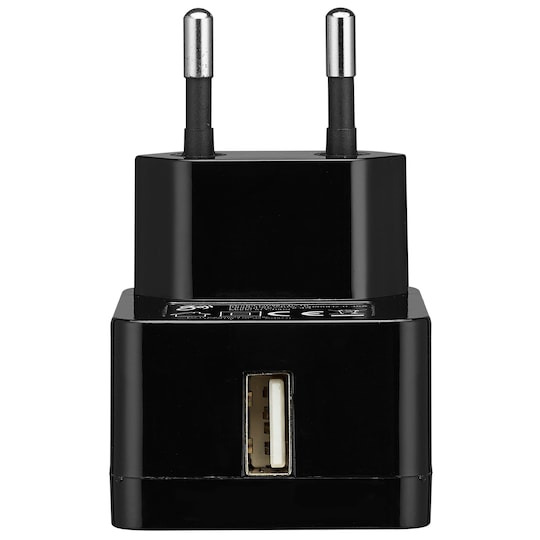 Goji vægoplader 2.4 A med USB A til C kabel (sort)