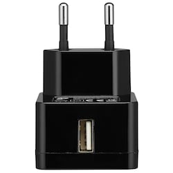 Goji vægoplader 2.4 A med USB A til C kabel (sort)