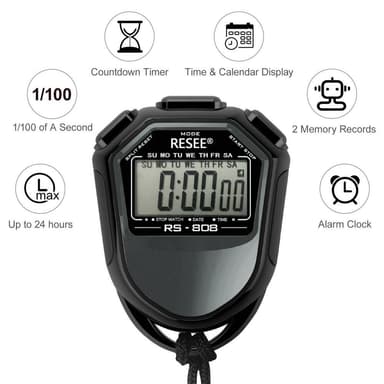RESEE Stopur LCD-skærm Timer Svømning Løb Sport