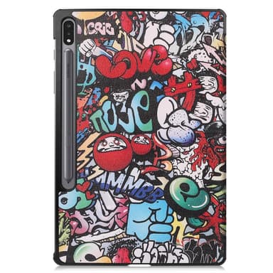 Trifoldet stativ Smart Taske til Samsung Galaxy Tab S7 Plus/S8+ - Graffiti