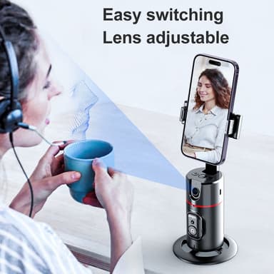 Desktop Live Streaming Gimbal Camera Panoramic Følg 360 grader