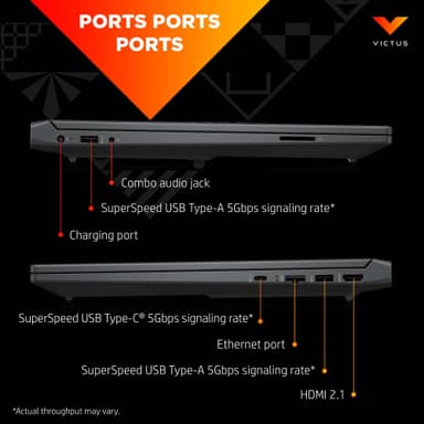 HP Victus 15 R5-5/8/512/RTX3050Ti/144Hz bærbar gaming computer