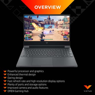 HP Victus 15 R5-5/8/512/RTX3050Ti/144Hz bærbar gaming computer