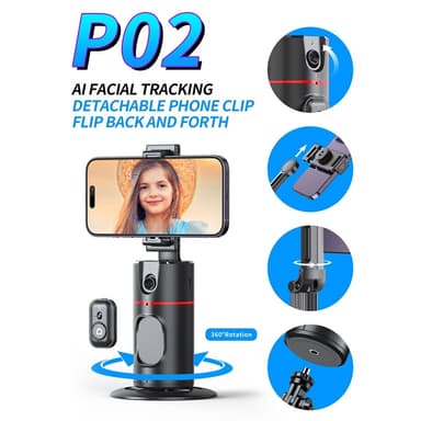 Desktop Live Streaming Gimbal Camera Panoramic Følg 360 grader
