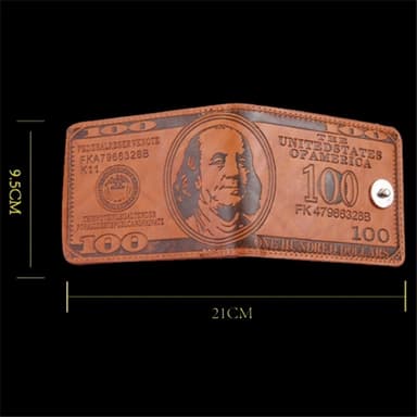 Plånbok Börs 100 dollar sedel Pengar Bifold korthållare - Sort