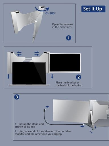 NÖRDIC Bærbar 14"" LCD-skærm til bærbare computere 14-17,3"" FHD 1080P IPS med USB-C og Mini HDMI-port,