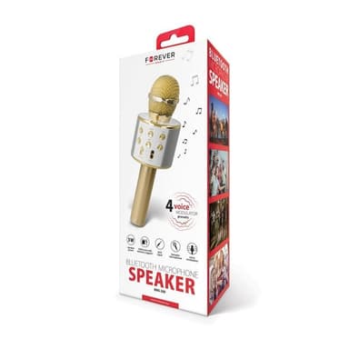 Forever BMS-300 Mikrofon med Bluetooth-højttaler, Guld