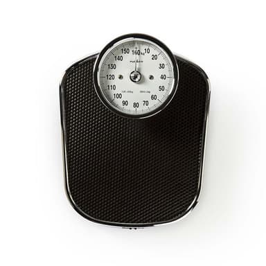 Nedis Personvægt | Analog | Sort | Gummi | Skridsikker platform | Maksimal vejekapacitet: 160 kg