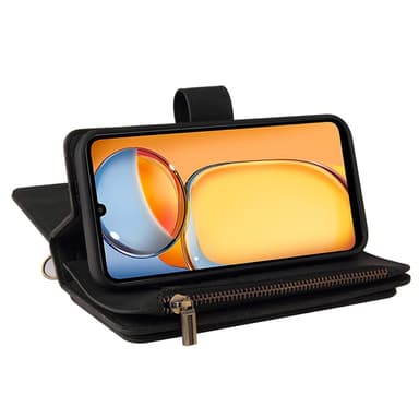SKALO Xiaomi Redmi 13C 4G Big Wallet 17-RUM Pungetui - Sort