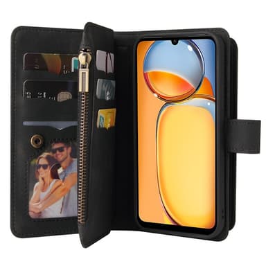SKALO Xiaomi Redmi 13C 4G Big Wallet 17-RUM Pungetui - Sort