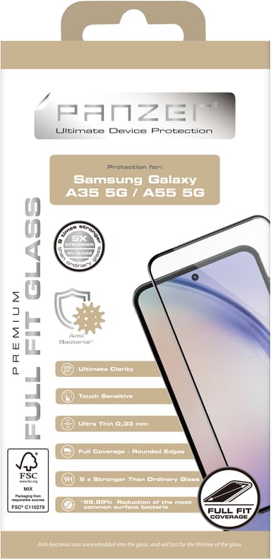 Panzer Full-Fit Samsung Galaxy A55/35 skærmbeskyttelse