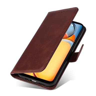 SKALO Xiaomi Redmi 13C 4G PU-læder Pungetui - Brun