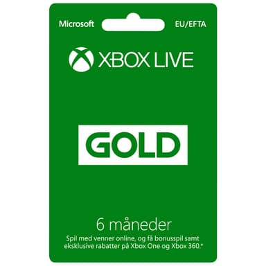 Microsoft Xbox Live Gold 6 month membership