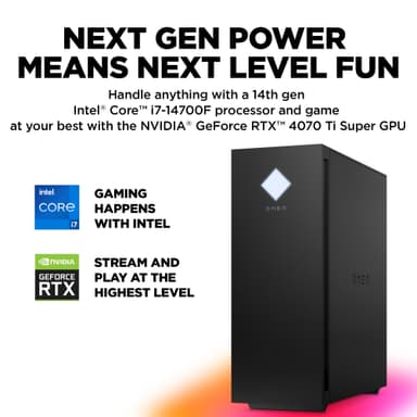 HP Omen 25L i7-14F/16/2000/4070Ti S stationær gaming computer