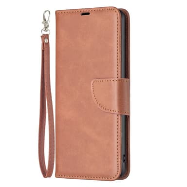 SKALO Xiaomi Redmi Note 13 4G Flip Cover m. pung i PU-læder - Brun