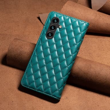 SKALO Samsung A15 4G BINFEN COLOR Big Wallet Quilted Flip Cover - Grøn