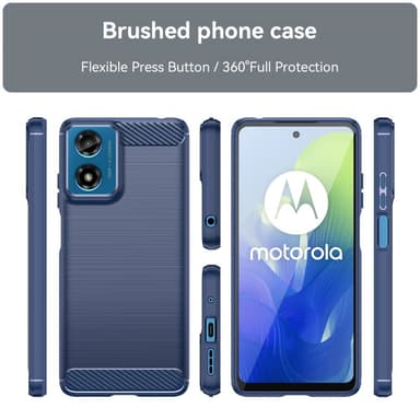 SKALO Motorola Moto G04 Armor Carbon Stødsikker TPU-cover - Blå