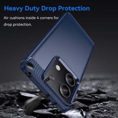SKALO Xiaomi Redmi Note 13 5G Armor Carbon Stødsikker TPU-cover - Blå