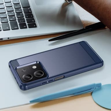 SKALO Xiaomi Redmi Note 13 5G Armor Carbon Stødsikker TPU-cover - Blå