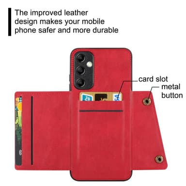 SKALO Samsung A15 5G PU-læder Cover med Pung - Grå