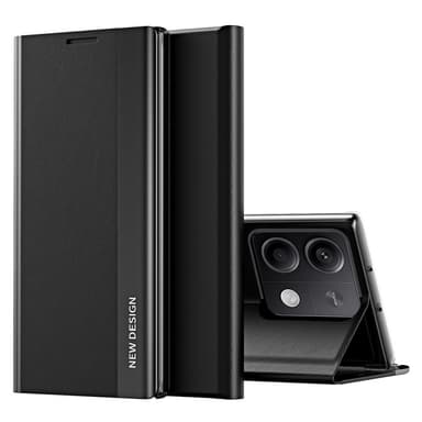 SKALO Xiaomi Redmi Note 13 Pro 5G Ultraslim PU læderetui - Sort