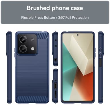 SKALO Xiaomi Redmi Note 13 5G Armor Carbon Stødsikker TPU-cover - Blå