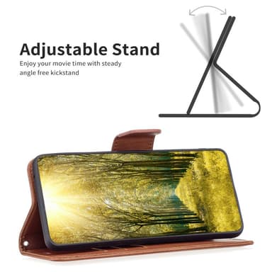 SKALO Xiaomi Redmi Note 13 4G Flip Cover m. pung i PU-læder - Brun